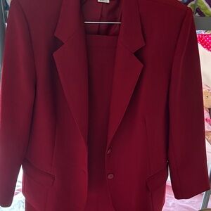 Leslie Fay Vintage Red Dress suit